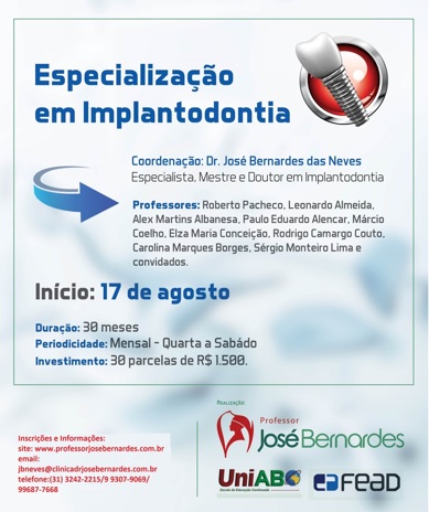 Curso de Especialização em Implantodontia