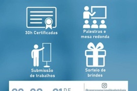 Certificação de 30h, palestras e mesa redonda, submissão de trabalhos e sorteios de brindes.