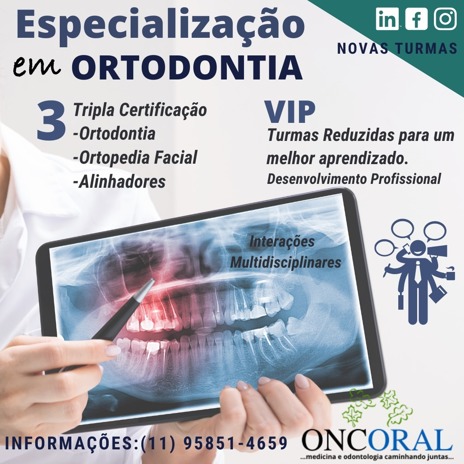Especialização em Ortodontia e Ortopedia Facial