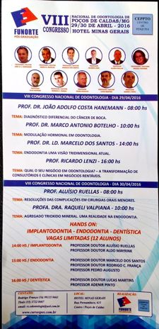 8 Congresso Nacional de Odontologia de Poços de Caldas