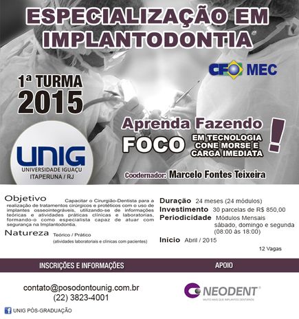 Curso de Especialização em Implantodontia