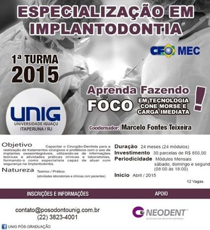 CURSO DE ESPECIALIZAÇÃO EM IMPLANTODONTIA - UNIG/ITAPERUNA