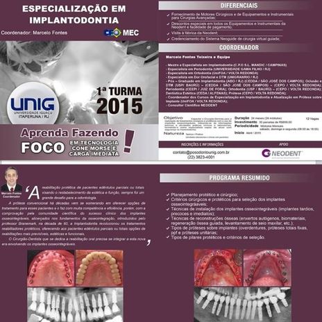 CURSO DE ESPECIALIZAÇÃO EM IMPLANTODONTIA - UNIG/ITAPERUNA