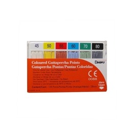 Guta Percha Calibrada Maillefer Qtd N° 45 80 Colorido Guta Percha Calibrada Maillefer Qtd N° 45 80 Colorido