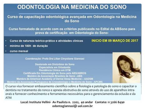 Curso de Capacitação Avançada em Odontologia do Sono - São Paulo